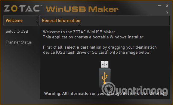 Khởi&nbsp;động&nbsp;ZOTAC&nbsp;WinUSB&nbsp;Maker