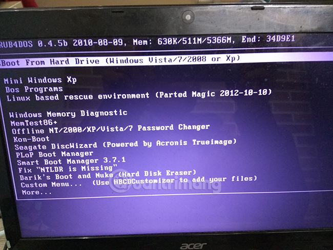 Màn&nbsp;hình&nbsp;khi&nbsp;boot&nbsp;từ&nbsp;USB