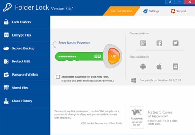 Phần mềm Folder Lock