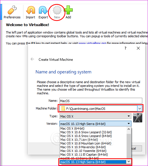 Chọn&nbsp;macOS&nbsp;10.13&nbsp;High&nbsp;Sierra