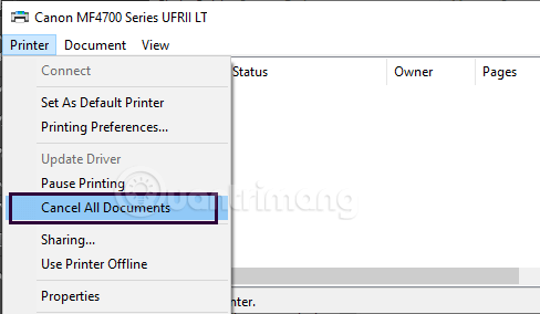 Chọn&nbsp;Cancel&nbsp;All&nbsp;Documents