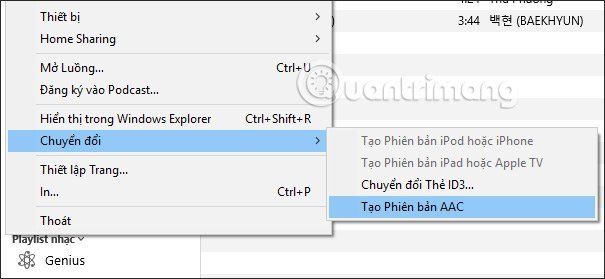 Chuyển&nbsp;đổi&nbsp;bản&nbsp;AAC