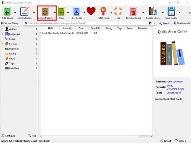 Highlight&nbsp;sách&nbsp;của&nbsp;bạn&nbsp;từ&nbsp;danh&nbsp;sách&nbsp;cửa&nbsp;sổ&nbsp;chính&nbsp;và&nbsp;sau&nbsp;đó&nbsp;nhấp&nbsp;vào&nbsp;nút&nbsp;Convert&nbsp;Books