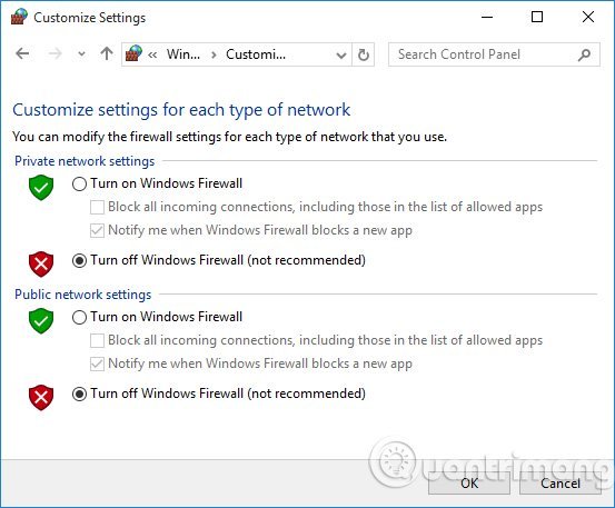 Tắt&nbsp;Windows&nbsp;Firewall