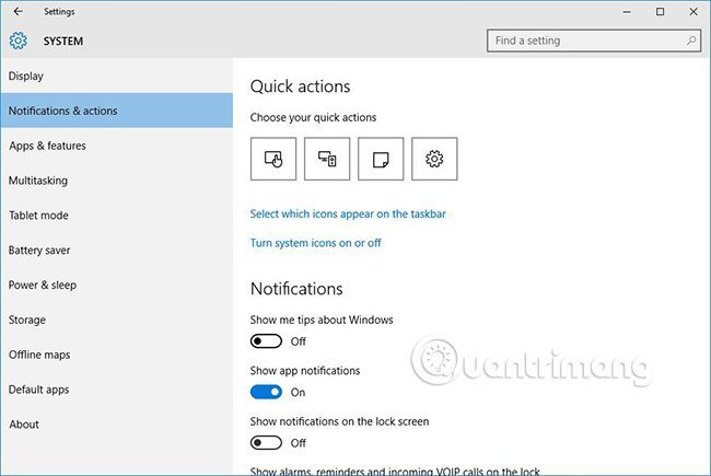 Tắt&nbsp;Windows&nbsp;tips