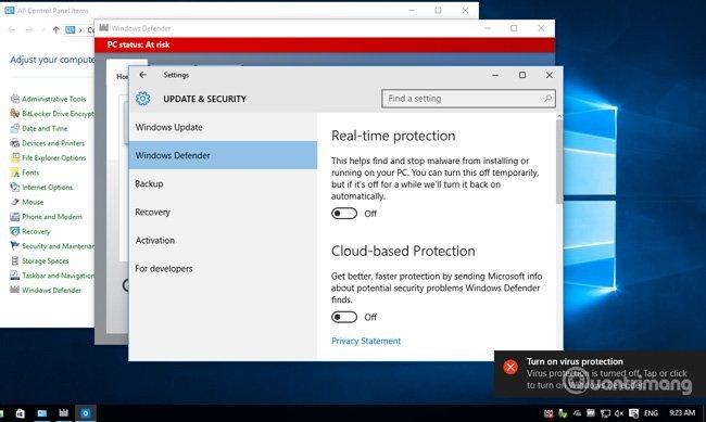 Tắt&nbsp;Windows&nbsp;Defender