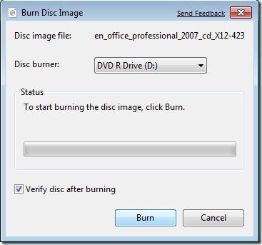 Hộp&nbsp;thoại&nbsp;Windows&nbsp;Disc&nbsp;Image&nbsp;Burner