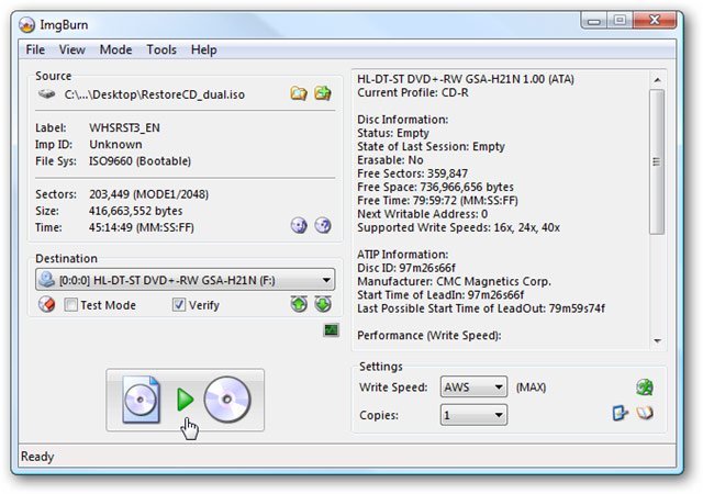 Nhấn&nbsp;nút&nbsp;Write