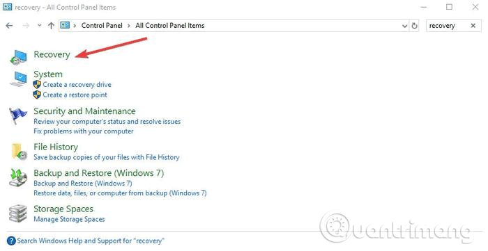 Chọn&nbsp;Recovery