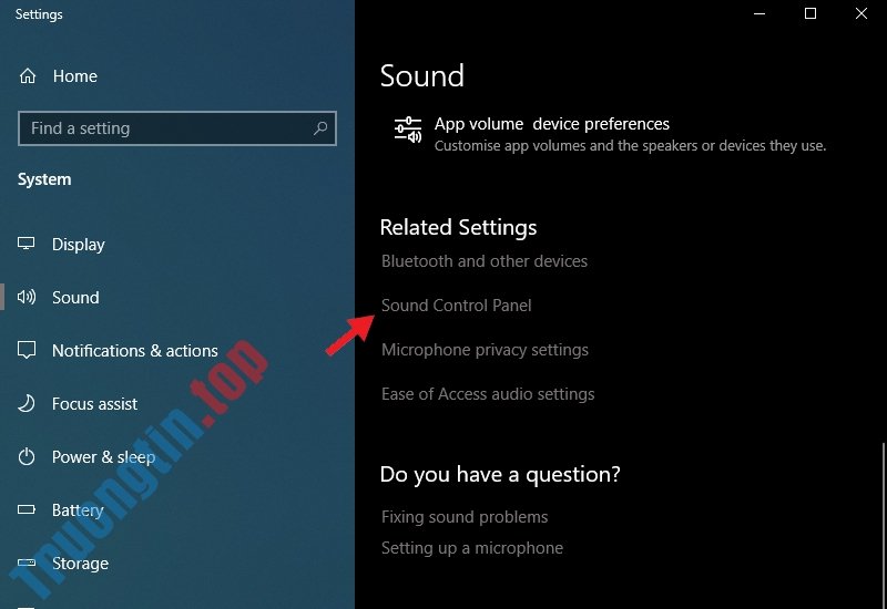 Sound Control Panel