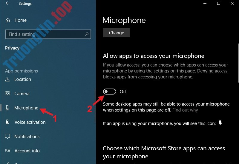 Allow apps to access your microphone