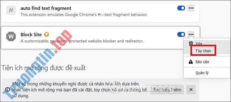 Tùy&nbsp;chỉnh&nbsp;tiện&nbsp;ích&nbsp;Block&nbsp;Site