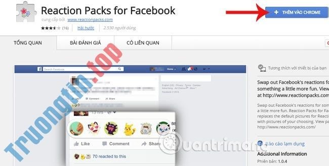 Reactions&nbsp;Packs&nbsp;trên&nbsp;Facebook&nbsp;cho&nbsp;Chrome