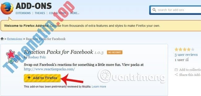 Reactions&nbsp;Packs&nbsp;trên&nbsp;Facebook&nbsp;cho&nbsp;Chrome