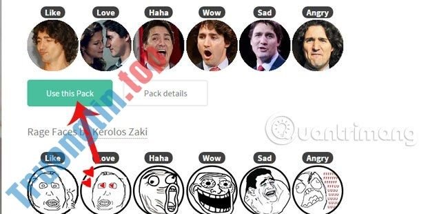 Reactions&nbsp;Packs&nbsp;trên&nbsp;Facebook