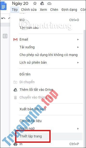 Thiết&nbsp;lập&nbsp;trang