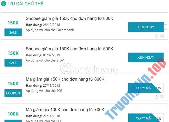 Mã giảm giá Shopee trên Offers.vn