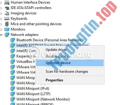 Chọn&nbsp;Uninstall&nbsp;device