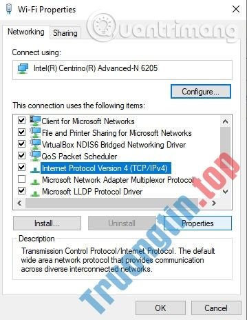 Chọn&nbsp;Internet&nbsp;Protocol&nbsp;Version&nbsp;4&nbsp;(TCP/IPv4)