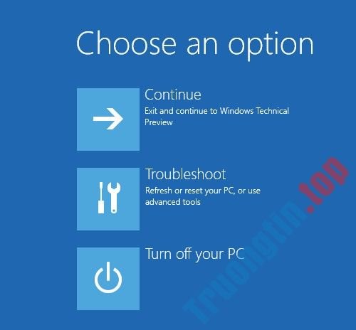 Trên&nbsp;cửa&nbsp;sổ&nbsp;tiếp&nbsp;theo,&nbsp;click&nbsp;chọn&nbsp;tùy&nbsp;chọn&nbsp;Troubleshoot