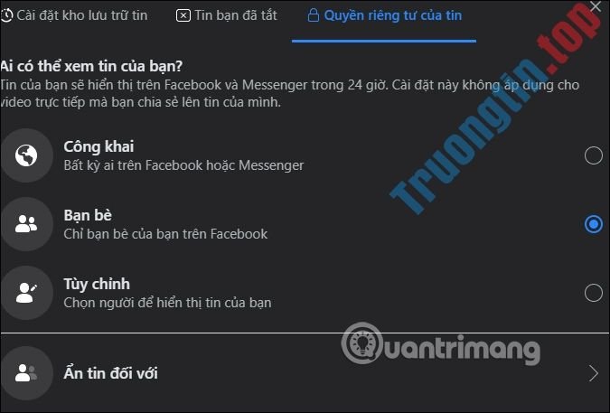 Chỉnh&nbsp;quyền&nbsp;riêng&nbsp;tư&nbsp;của&nbsp;Tin&nbsp;