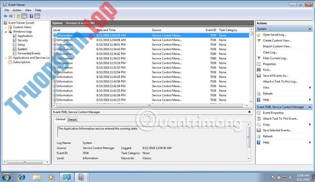 Chạy&nbsp;Event&nbsp;Viewer