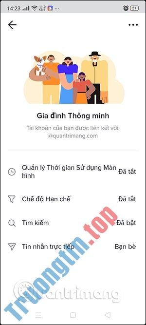 Cách kiểm soát nội dung TikTok của con trẻ 7 Giao diện kiểm soát