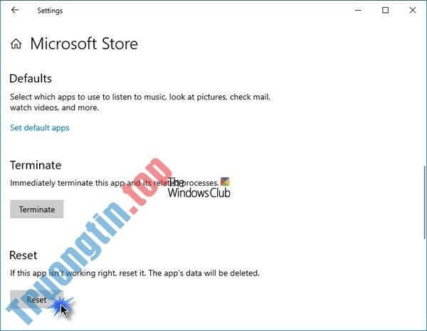 Reset&nbsp;lại&nbsp;Microsoft&nbsp;Store&nbsp;qua&nbsp;Settings