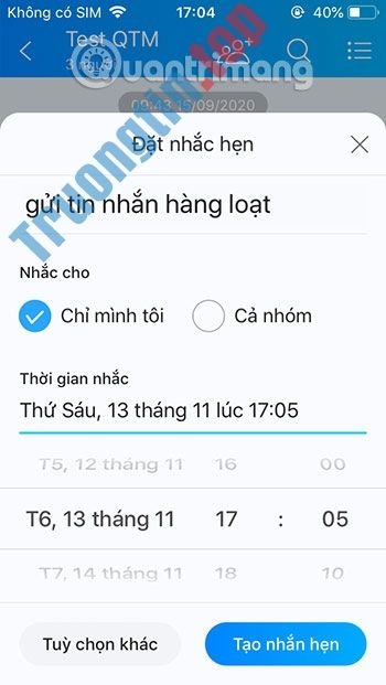 Tạo&nbsp;nhắc&nbsp;hẹn