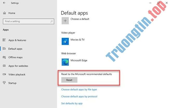 Reset&nbsp;lại&nbsp;các&nbsp;tùy&nbsp;chọn&nbsp;mặc&nbsp;định&nbsp;trong&nbsp;Windows&nbsp;10&nbsp;Settings