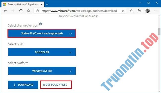 Nhấp&nbsp;vào&nbsp;tùy&nbsp;chọn&nbsp;Get&nbsp;policy&nbsp;files