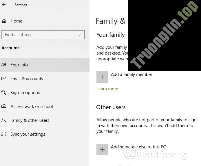 Click&nbsp;vào&nbsp;Family&nbsp;&&nbsp;other&nbsp;people