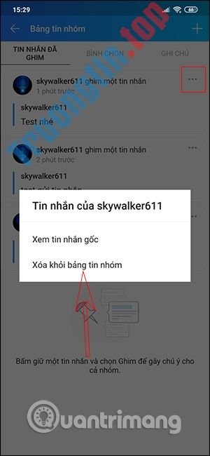 Xóa&nbsp;tin&nbsp;đã&nbsp;ghim&nbsp;