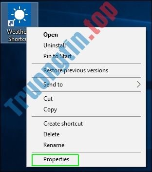 Chọn&nbsp;Properties&nbsp;