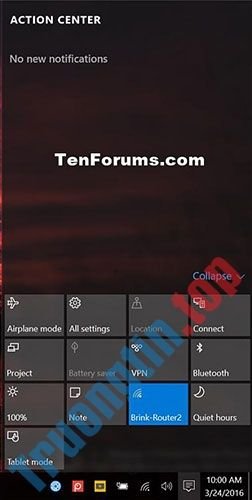 Cách thay đổi số lượng Quick Action hiển thị trong Action Center Windows 10