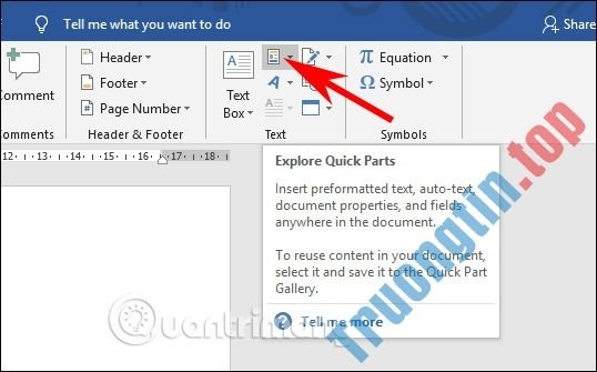 Biểu&nbsp;tượng&nbsp;Quick&nbsp;Parts&nbsp;