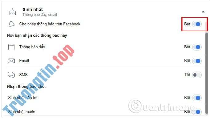 Tắt&nbsp;thông&nbsp;báo&nbsp;Sinh&nbsp;nhật&nbsp;PC