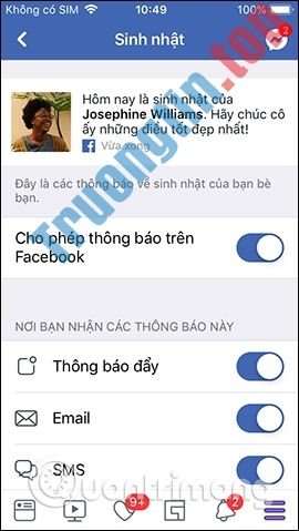 Thiết&nbsp;lập&nbsp;thông&nbsp;báo&nbsp;Facebook