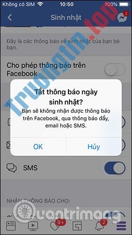 Tắt&nbsp;thông&nbsp;báo&nbsp;sinh&nbsp;nhật&nbsp;trên&nbsp;Facebook