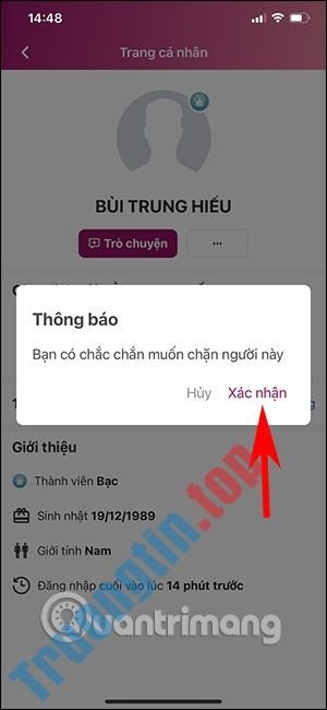 Cách hủy kết bạn trên MoMo