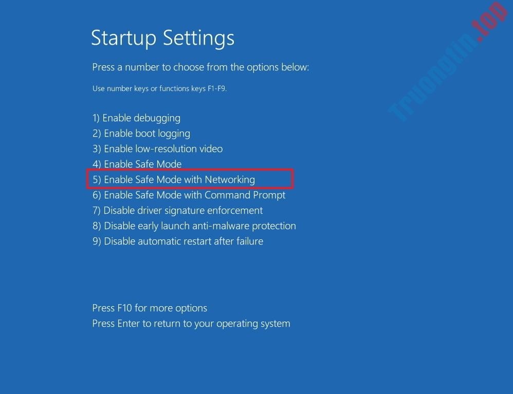 Truy&nbsp;cập&nbsp;Safe&nbsp;Mode&nbsp;with&nbsp;Networking