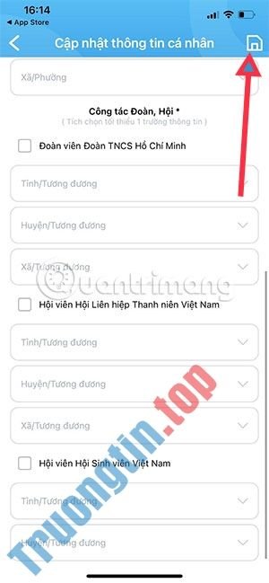 Kiểm tra ứng dụng thanh niên Việt Nam