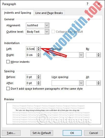 Căn&nbsp;chỉnh&nbsp;lề&nbsp;trái