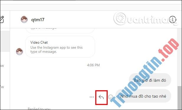 Nhấn biểu tượng mũi tên 