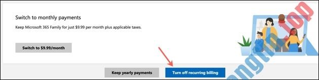 Cách tắt tự động gia hạn Microsoft 365