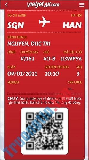 Cách check in online Vietjet trên điện thoại