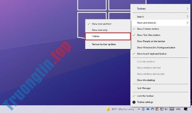 &nbsp;Cách&nbsp;tắt&nbsp;widget&nbsp;tin&nbsp;tức&nbsp;trong&nbsp;Taskbar&nbsp;trên&nbsp;Windows&nbsp;10&nbsp;