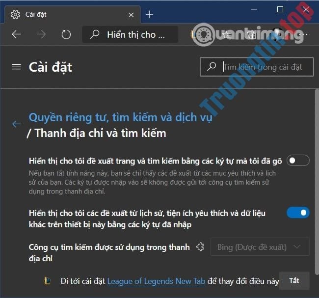 &nbsp;Cách&nbsp;tắt&nbsp;tính&nbsp;năng&nbsp;gợi&nbsp;ý&nbsp;theo&nbsp;từ&nbsp;khóa&nbsp;của&nbsp;Microsoft&nbsp;Edge&nbsp;