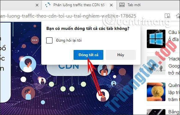 Cách bật lời nhắc tắt nhiều tab trên Microsoft Edge