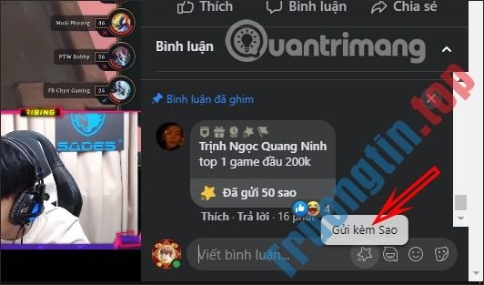 Cách&nbsp;tặng&nbsp;sao&nbsp;cho&nbsp;game&nbsp;thủ&nbsp;trên&nbsp;Facebook&nbsp;Gaming